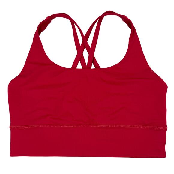 LULULEMON Energy Bra Long Line Medium Support B/C Cup Size 6 Dark Red - Picture 2 of 6